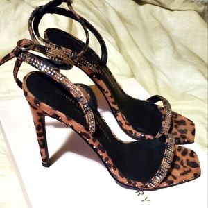 Cheetah Leopard Brown Strappy Heel Chinese Laundry